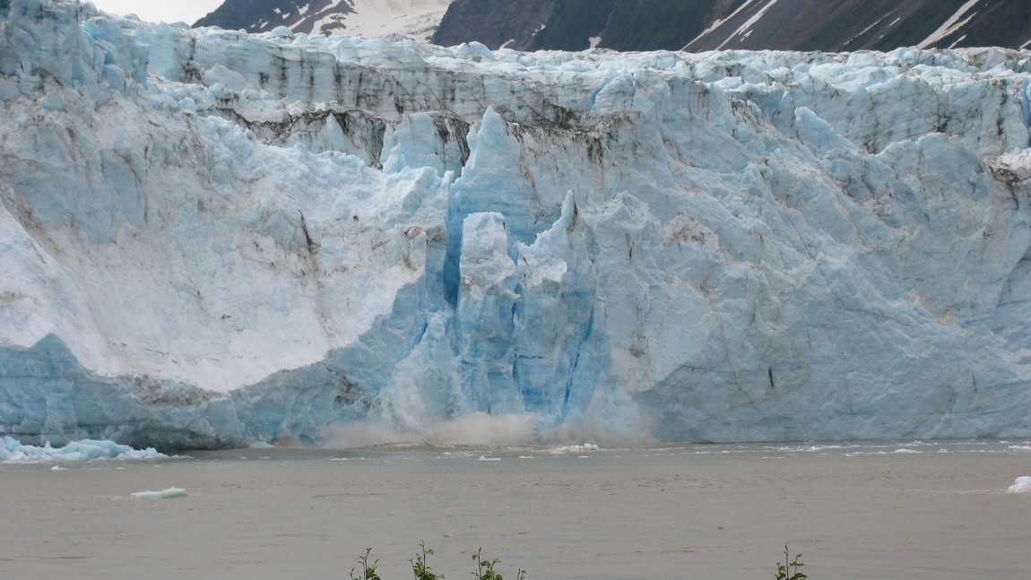 Large slab of ice collapsing