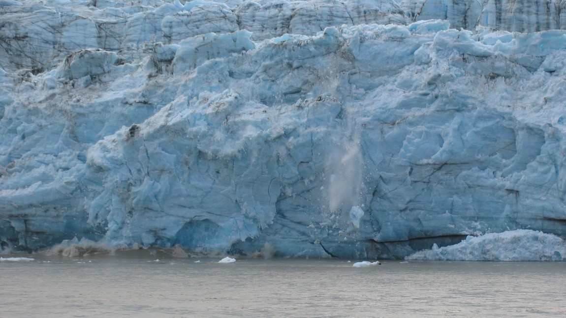 Slab of ice collapsing