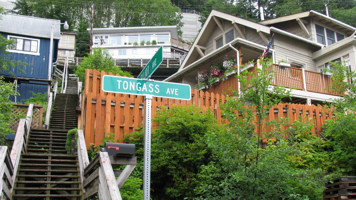 Houses above Tongass Avenue