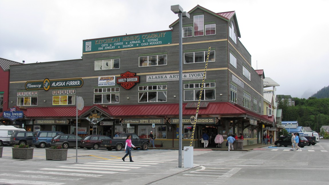 Near the cruise ship dock