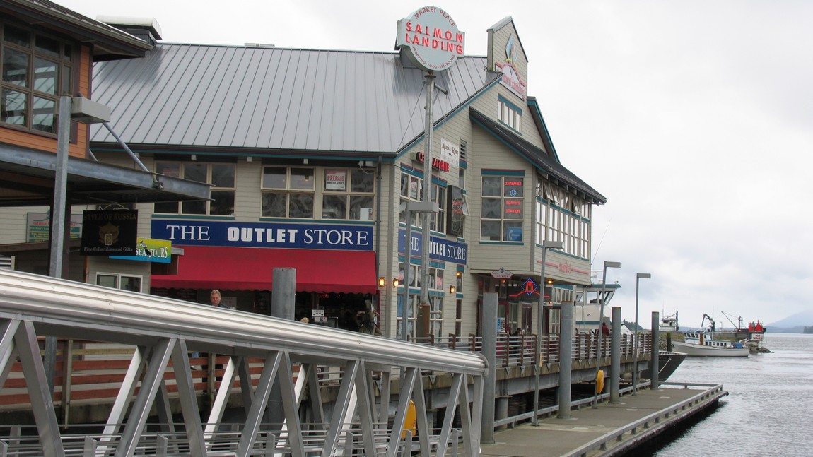 Near the cruise ship dock