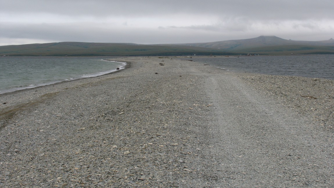 Gravel spit north of Teller