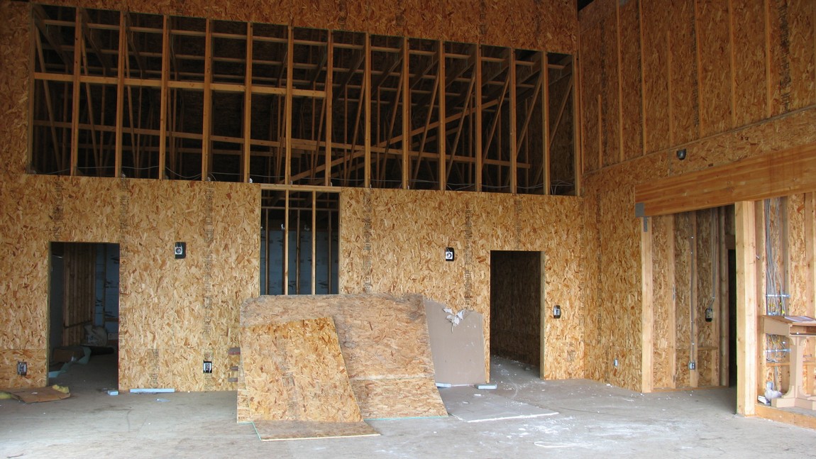 Inside the hotel under construction