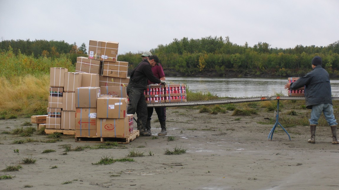 In Akiachak unloading