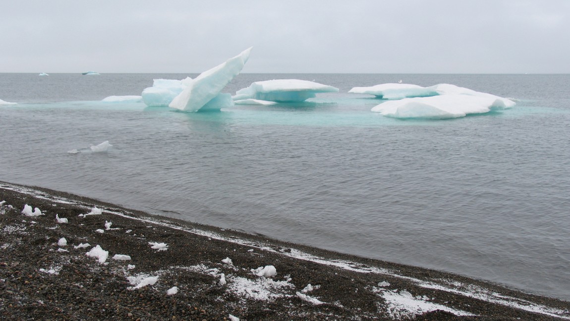 Remains of last year's ice