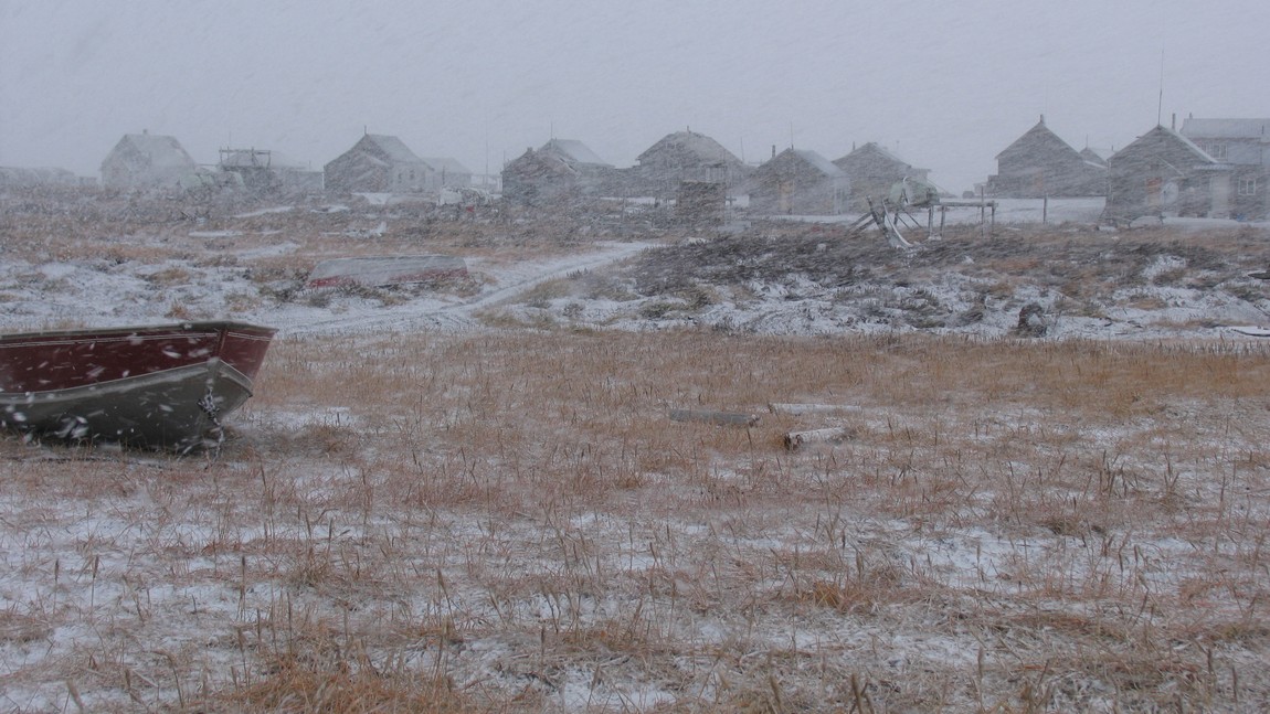 Walking in a snow squall