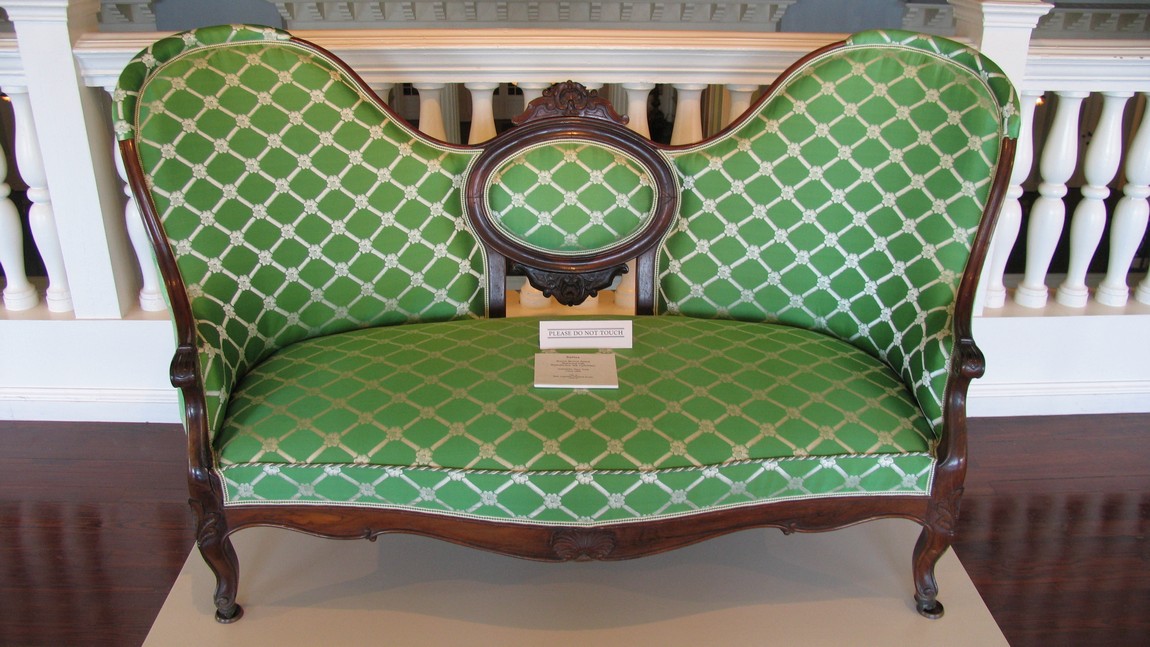Lime green love seat