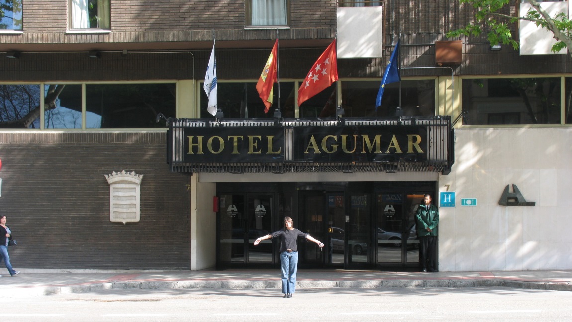 Patti outside our hotel in Madrid