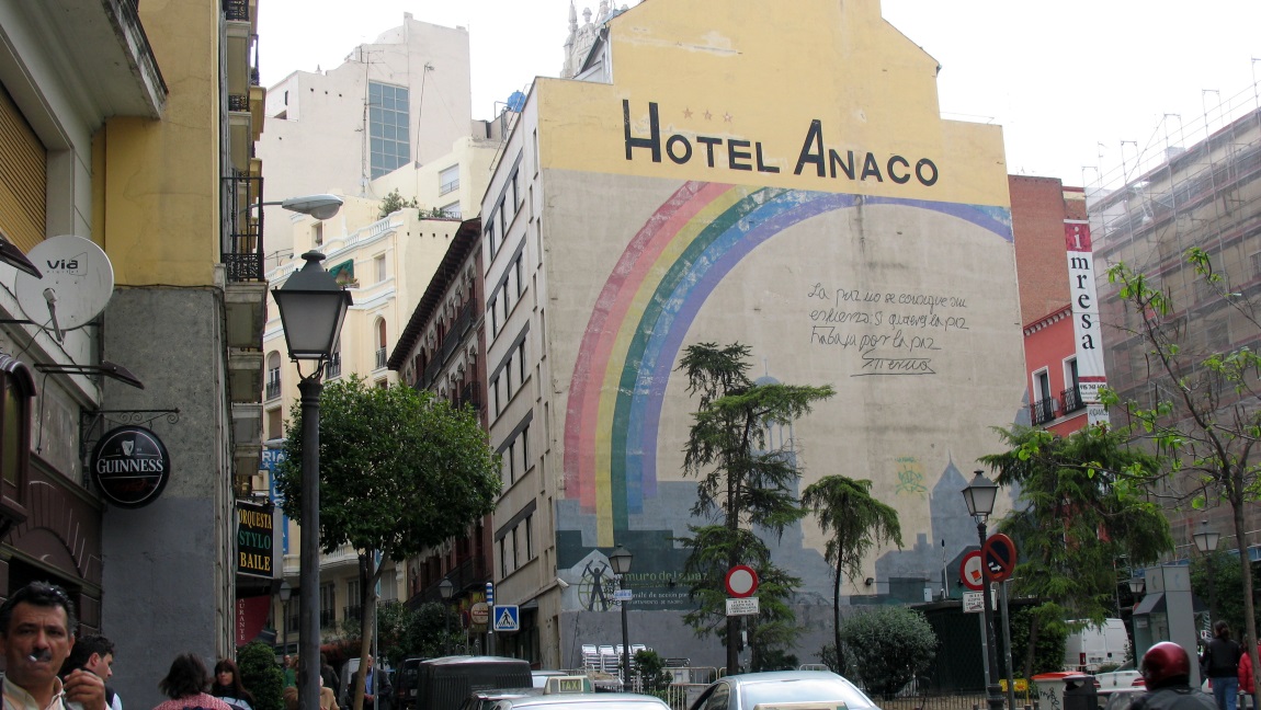 Brightly painted Hotel Anaco
