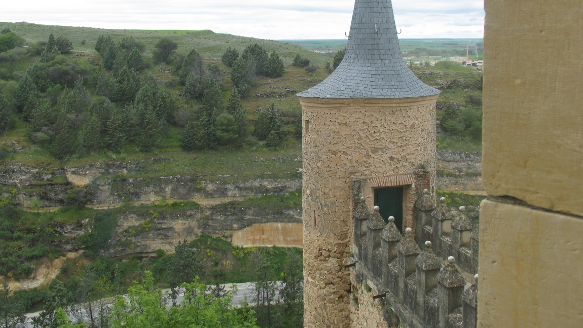 Looking out a window of the Alcazar Castle