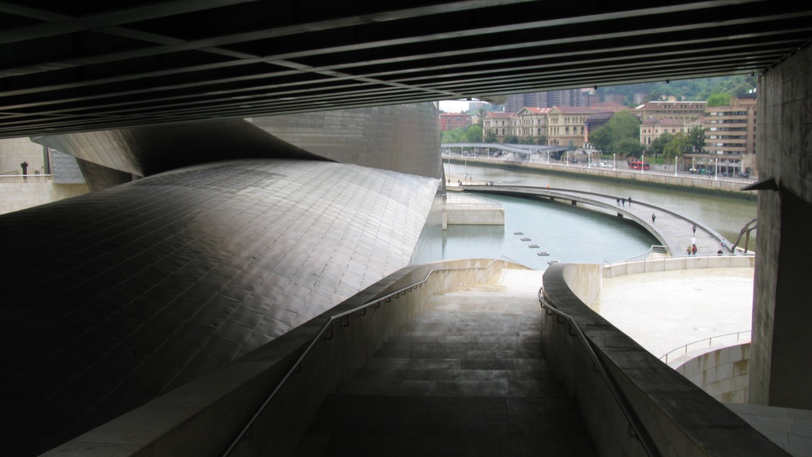 Exploring outside the Guggenheim Museum