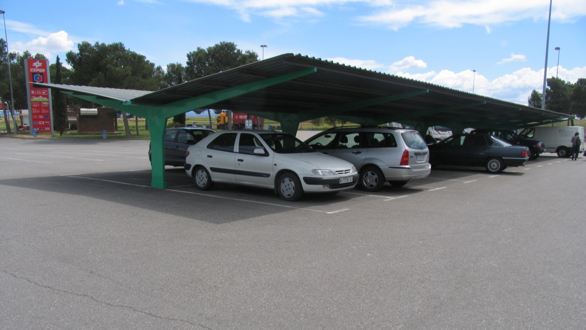 Rest stops have covered parking