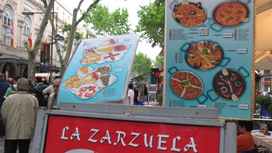 Menus on La Rambla