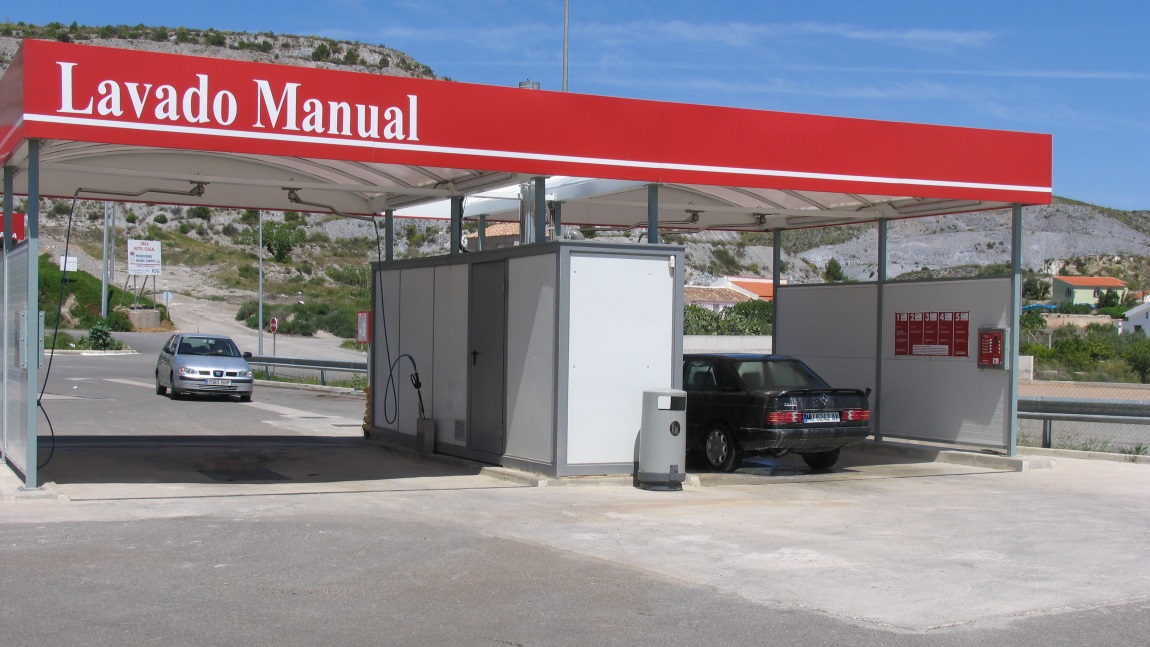 Car wash at a rest stop