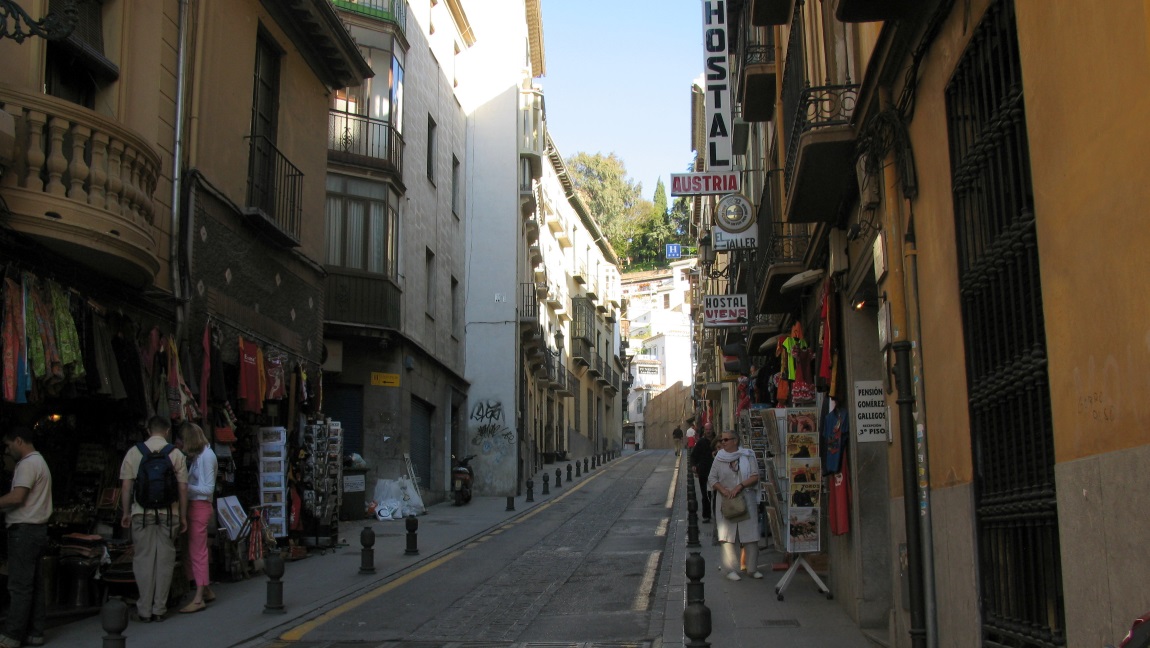 Walking up Cuesta de Gomrez street