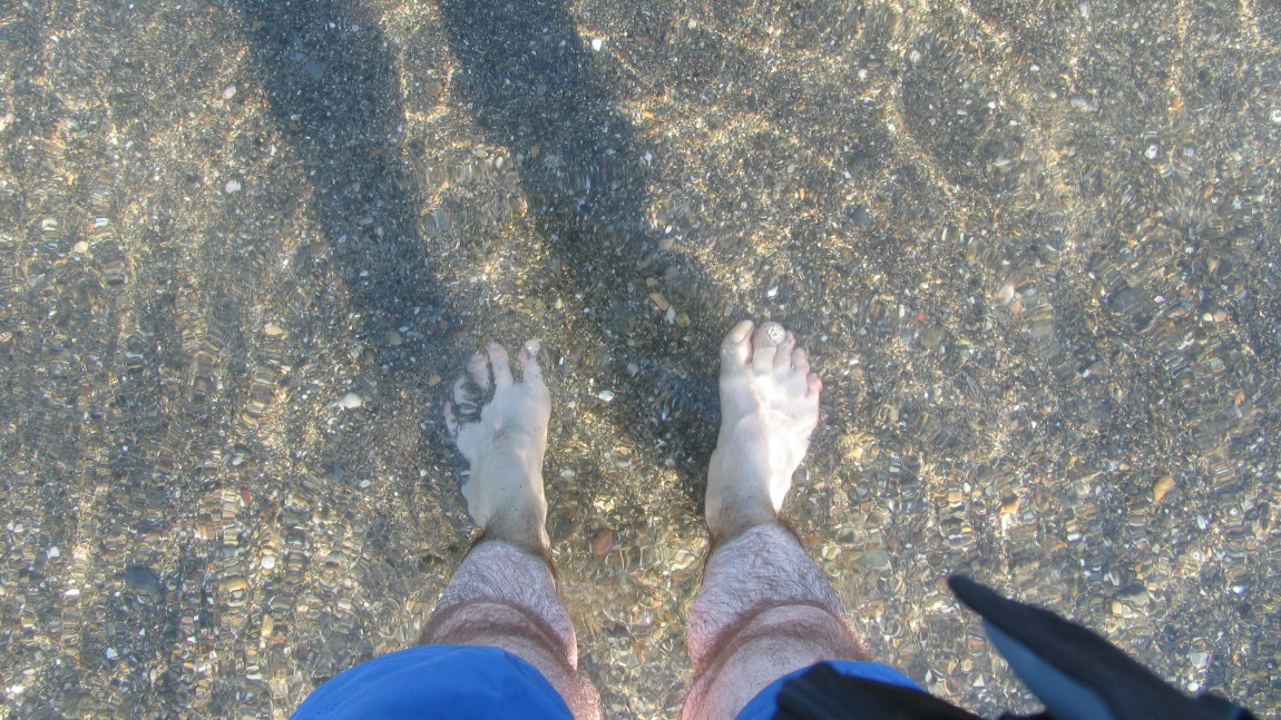 My feet in the Mediterranian Sea