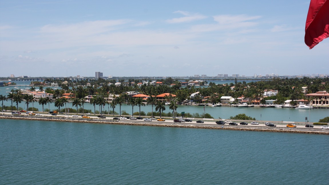 Palm Island behind the MacArthur Causeway