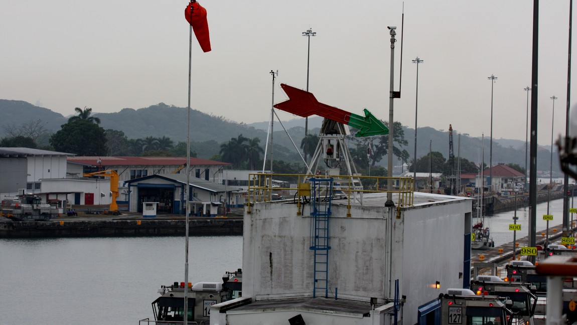 Arrows communicate status of the locks