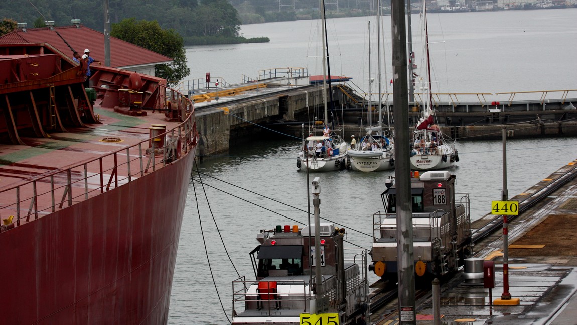 Sailboats fit in the lock