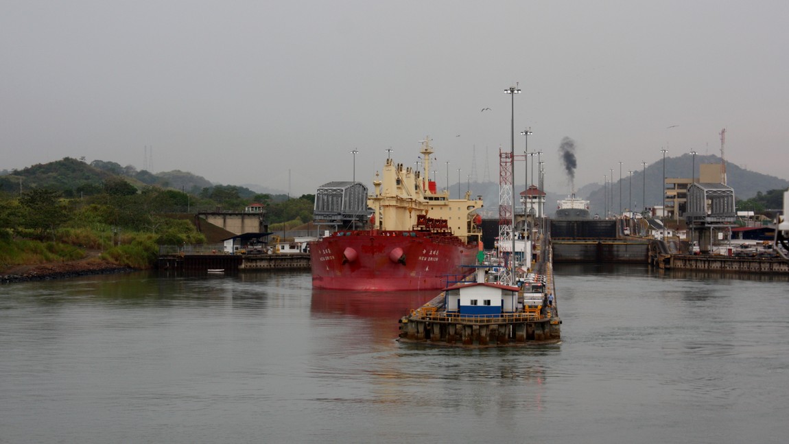 Looking back at Miraflores Locks