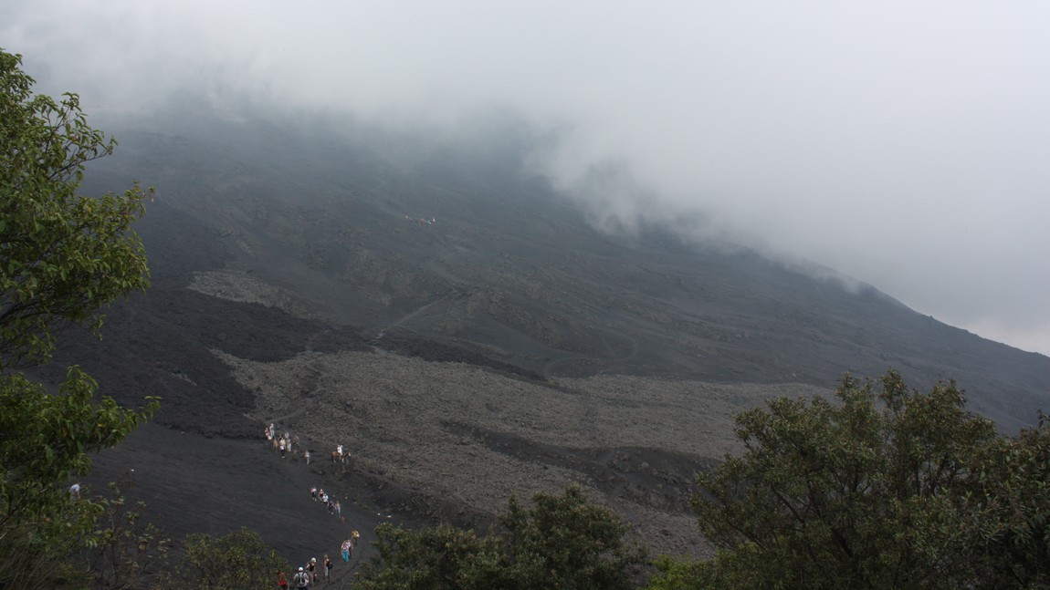 Hiking up Pacaya Volcano