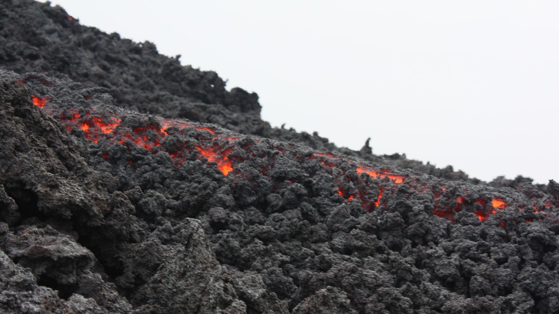 Hot lava flowing