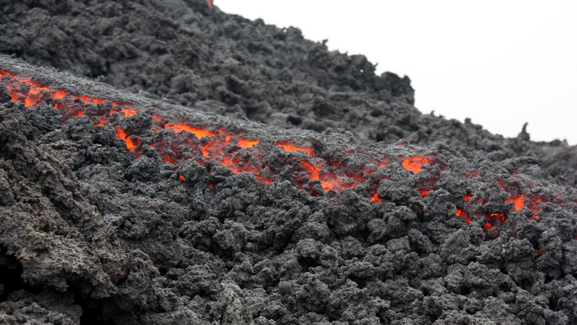 Hot lava flowing