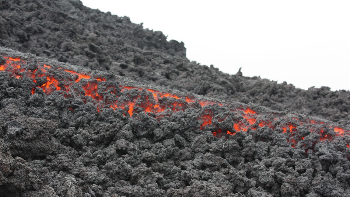 Hot lava flowing