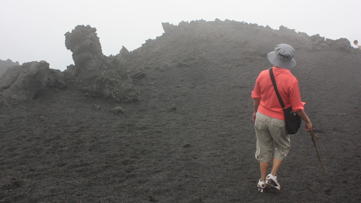 Hiking through the lava