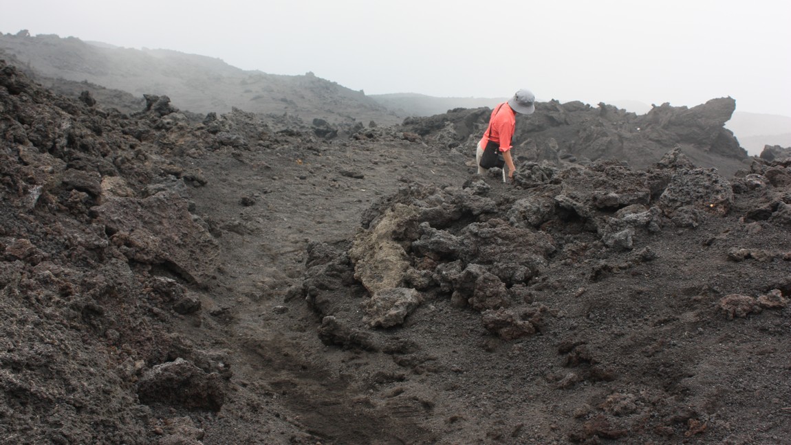 Hiking through the lava