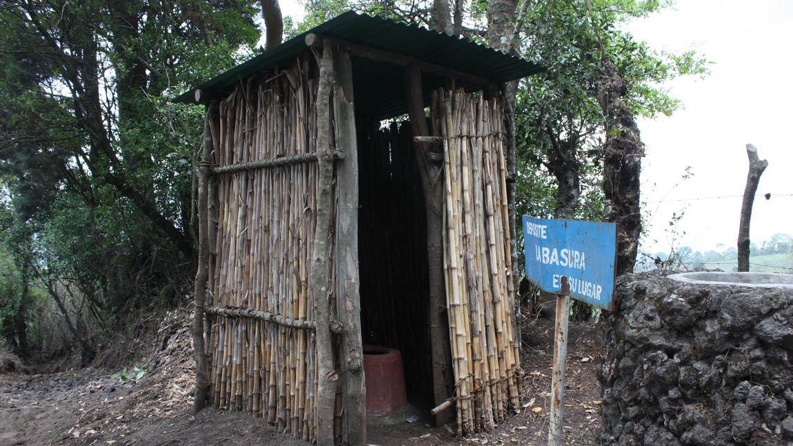An outhouse is available