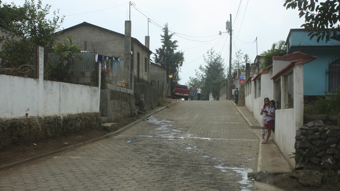 Walking around the village