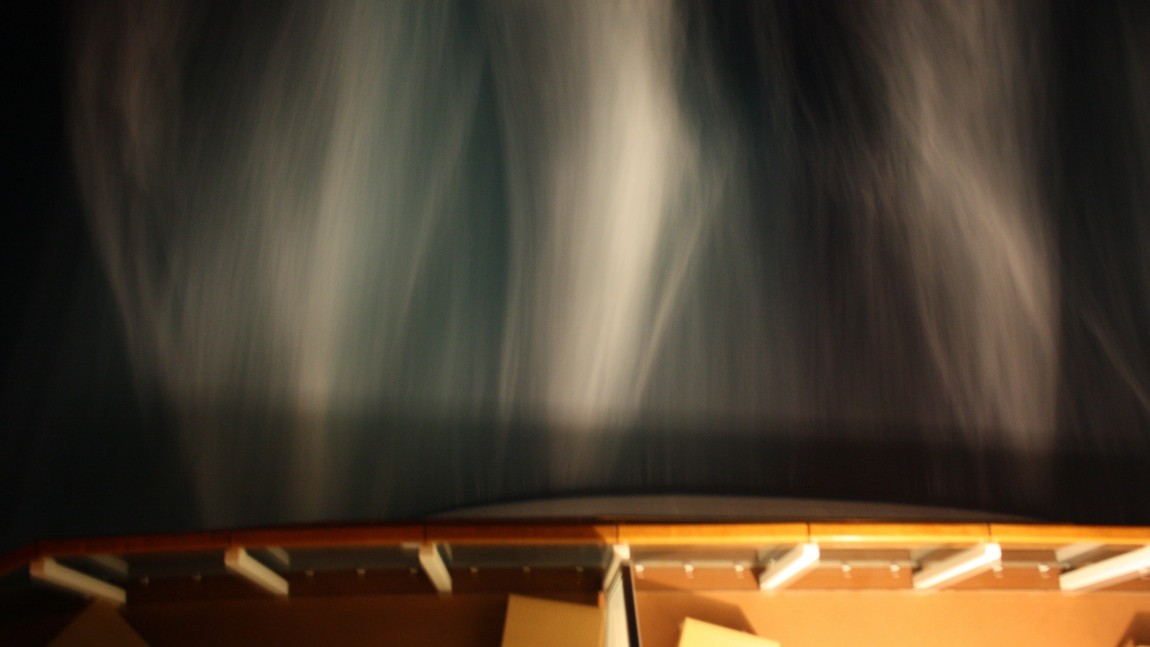 Long exposure at night of the wake