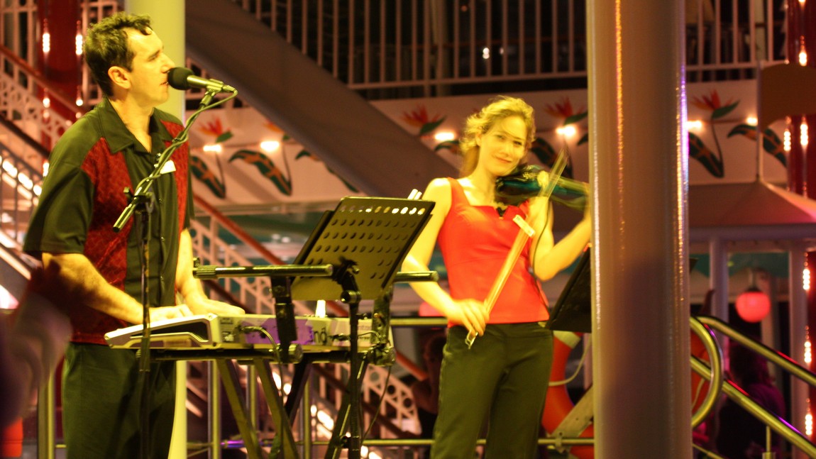 Live music playing in several locations