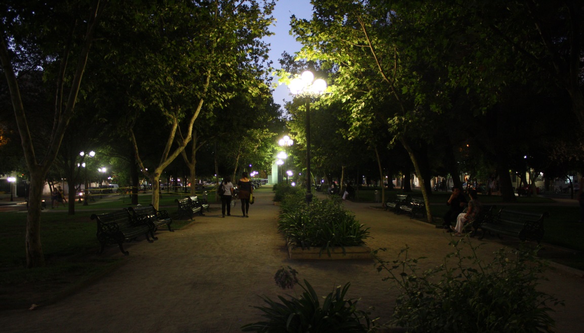 Bustamante Park in the evening