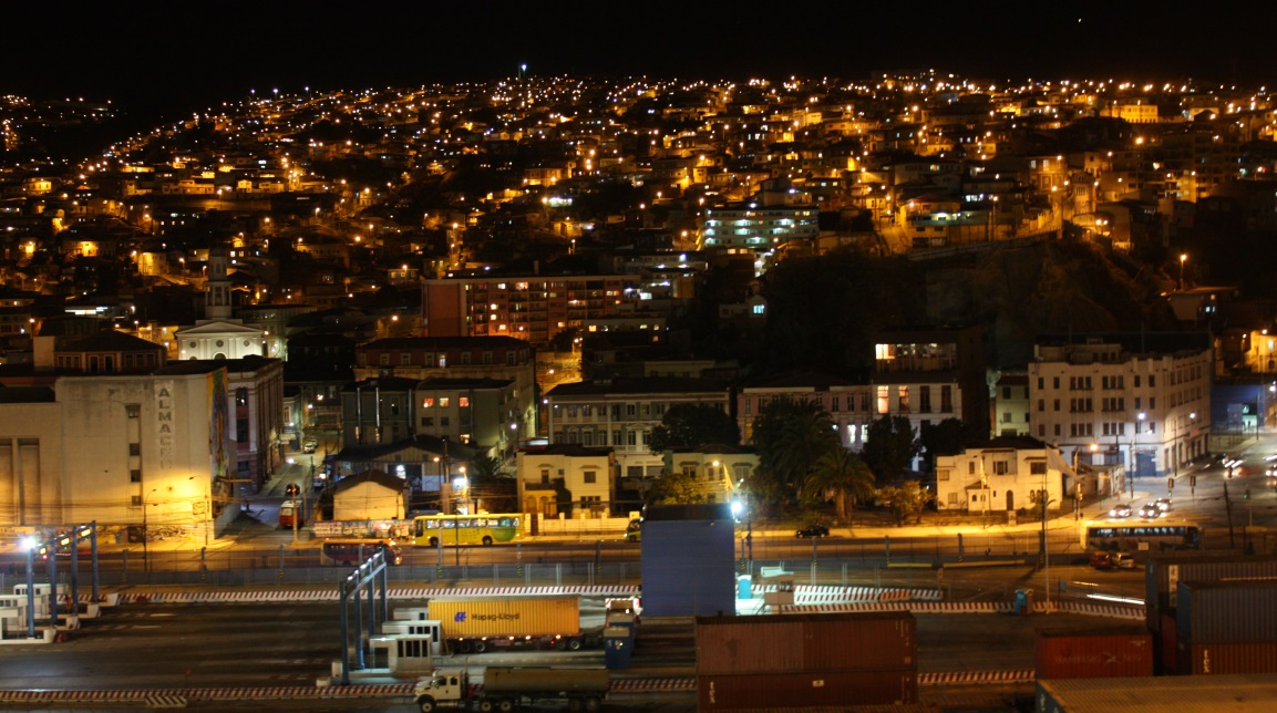 Valparaiso nicely lit up at night