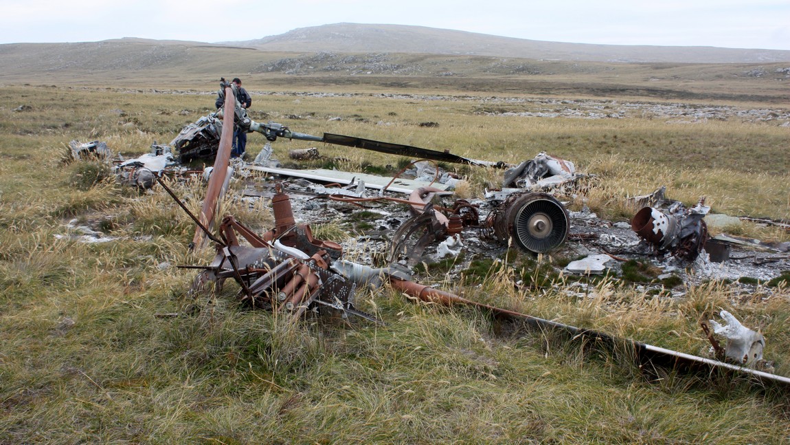 Site of a helicopter crash