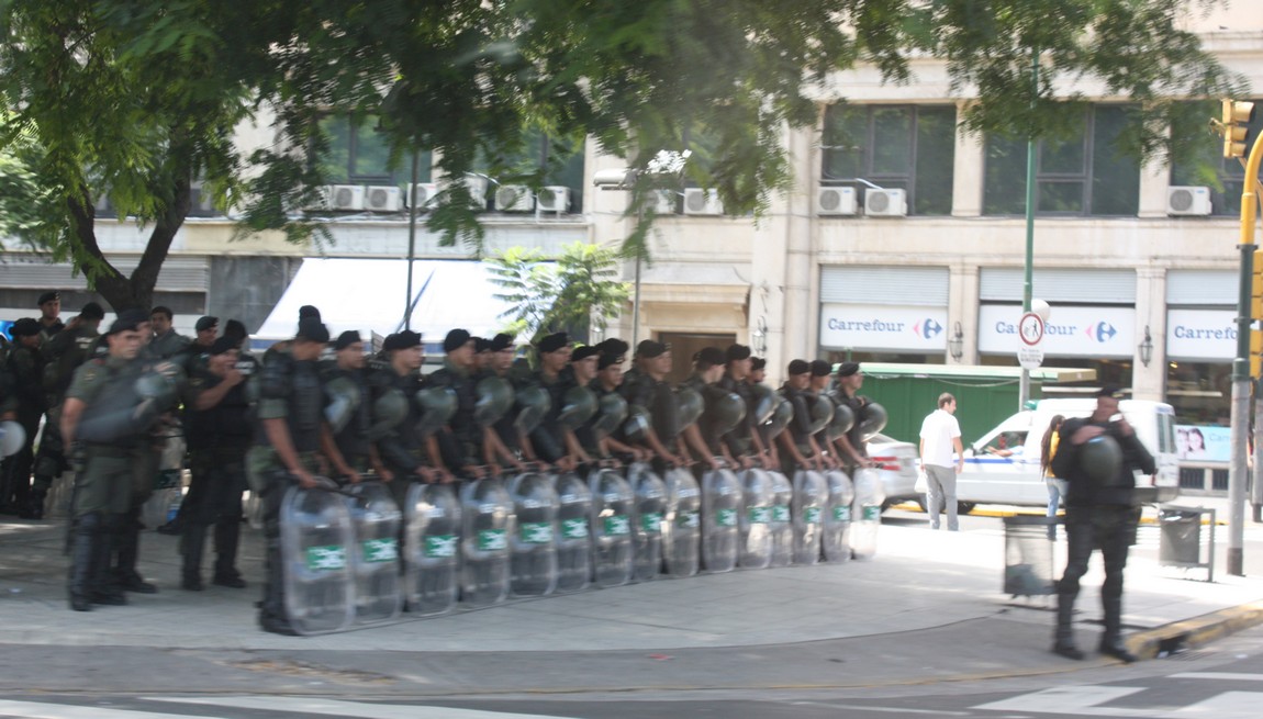 Police preparing for a protest