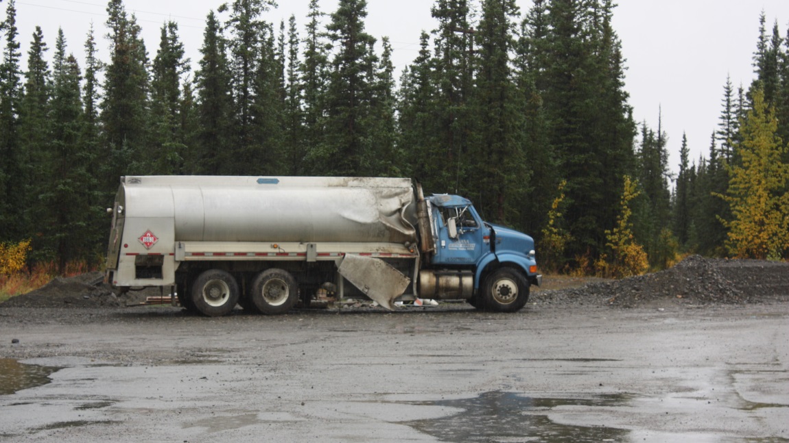 Crashed oil truck