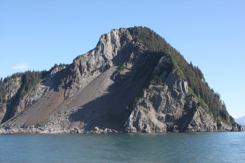 One side of this hill is eroding away