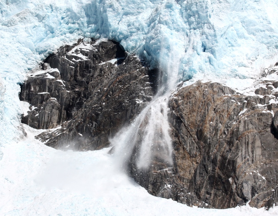 Avalanche in the mountains near Northwestern Glacier