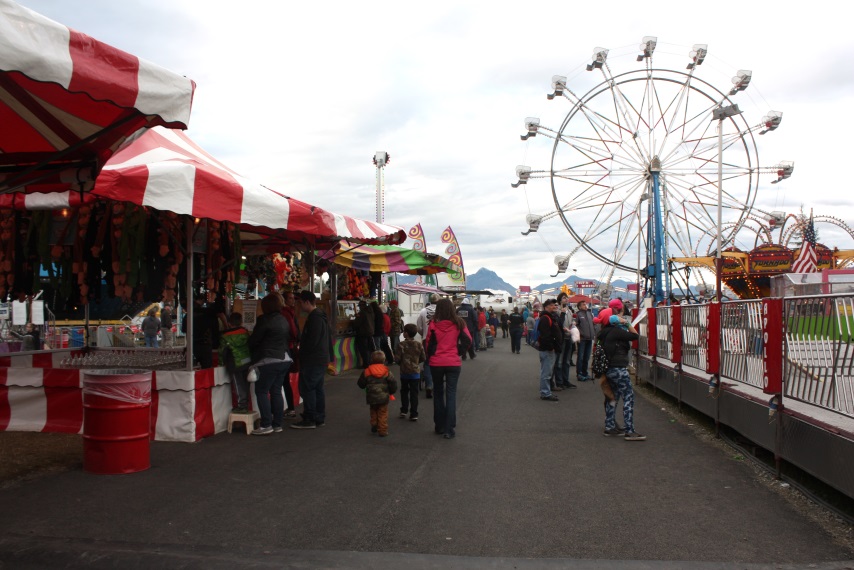 Walking in the rides and games area