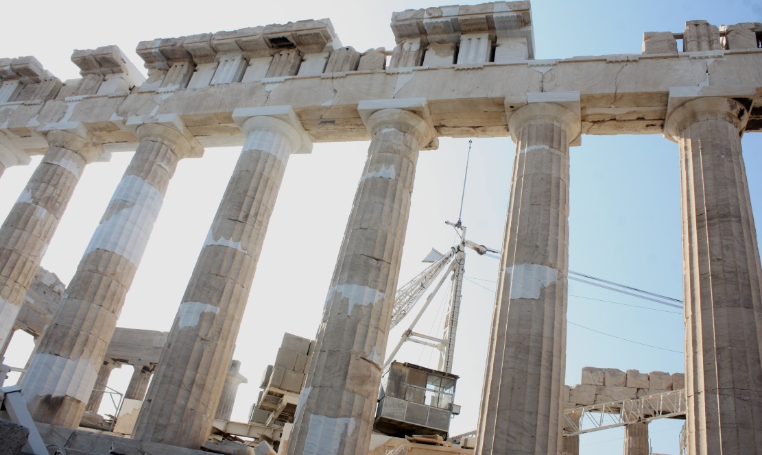 Looking up at the Parthenon