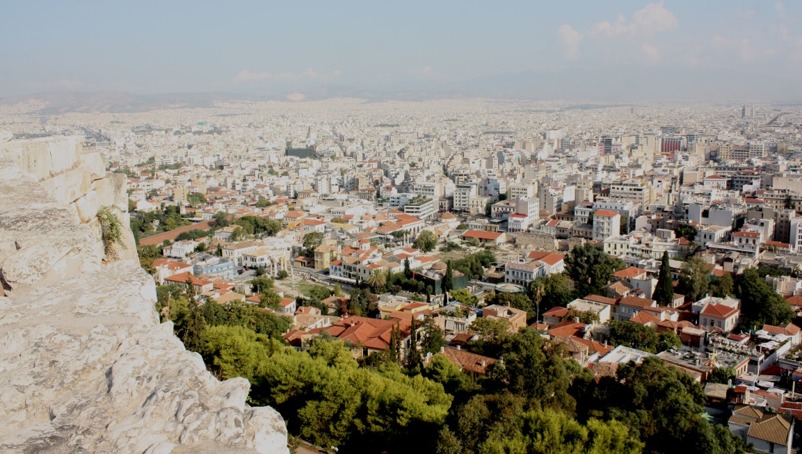 Looking toward the community of Egaleo