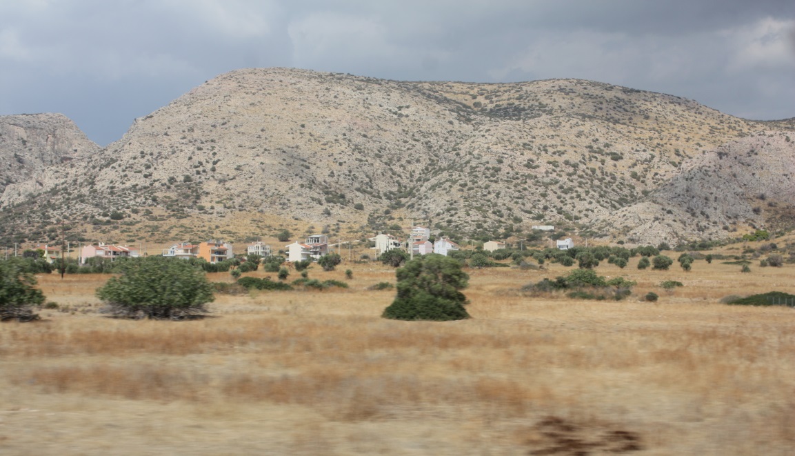 The dry hills near Charakas