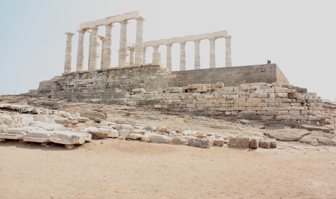 Wider view of the Temple of Poseidon