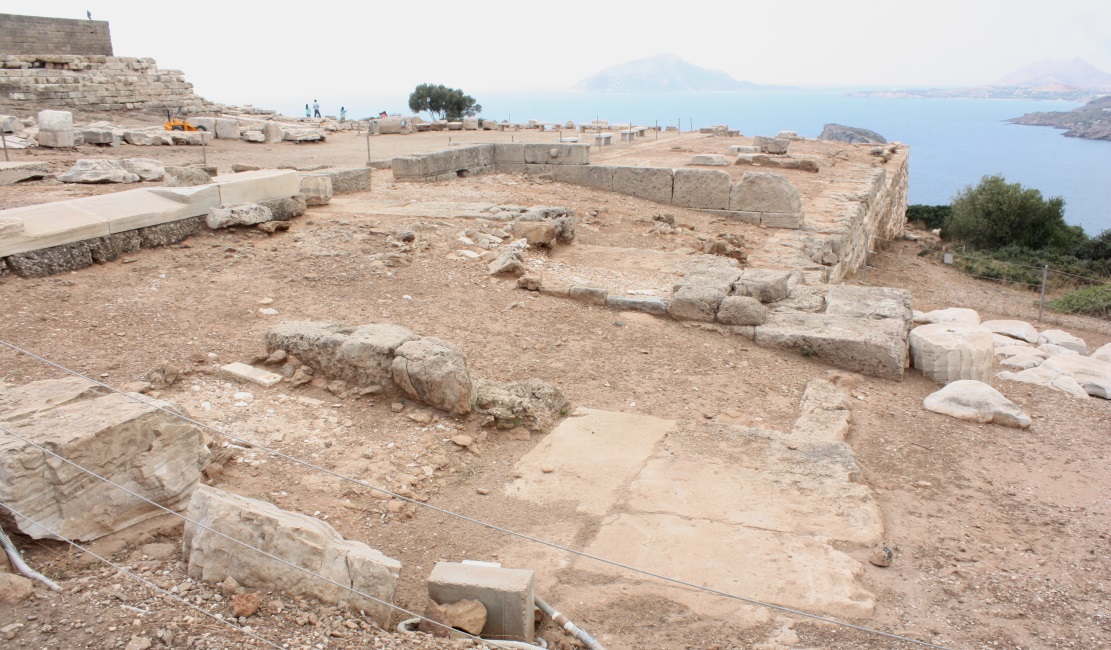 Digging going on around the Temple of Poseidon