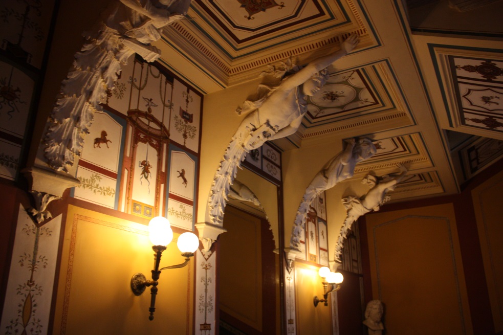 Top of the staircase in the Achilleion Museum