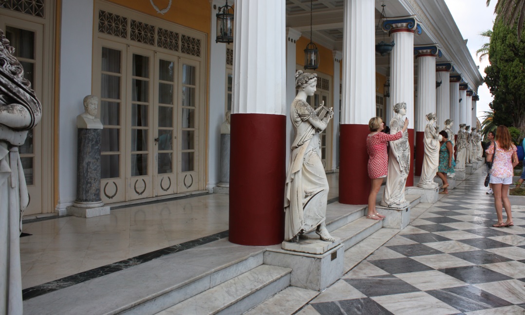 Outside the Achilleion Museum