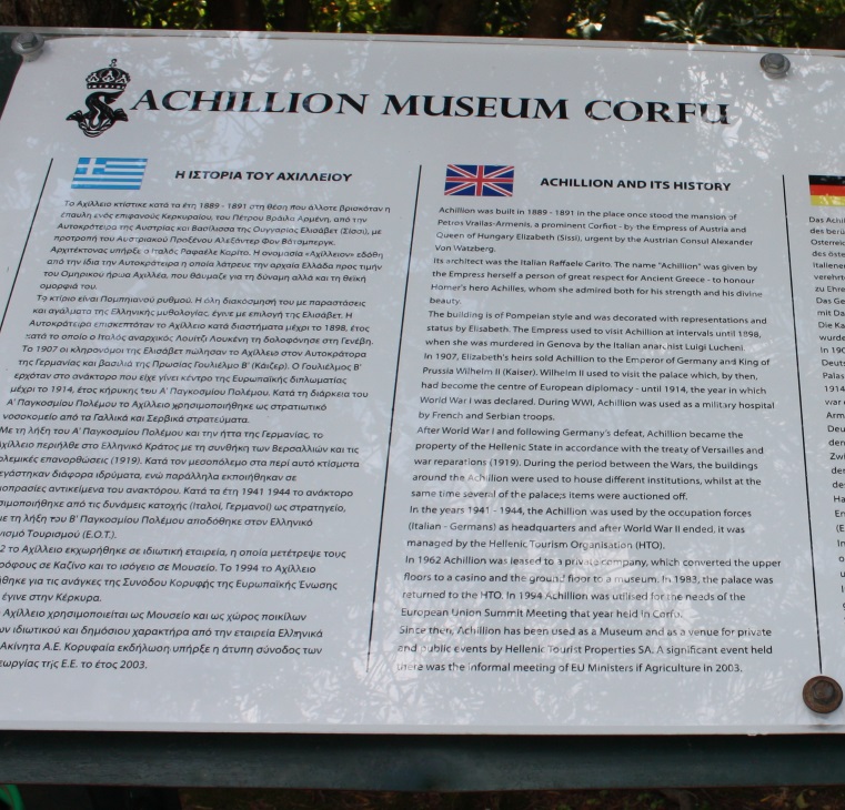 Information about the Achilleion Museum
